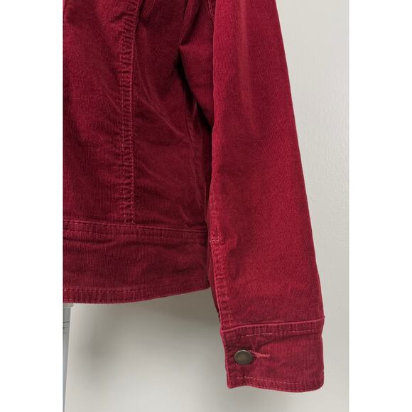 Pendleton Corduroy Button Front Jacket Red Women’s Large Dark Academia Romantic - Picture 7 of 9